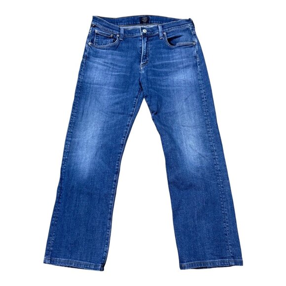 Citizens Of Humanity Jeans Mens 34 Blue Dark Wash Perfect WHISKERED Made in USA - Picture 1 of 8